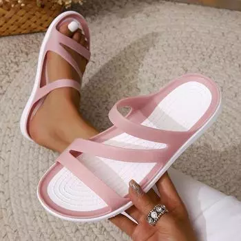 Fashion Summer Slippers Women Swiftwater Sandal Casual Soft Beach Flip Flops Shoes No-slip Mute Home Shoes Slides Pink Sandales Plates 37 розовый