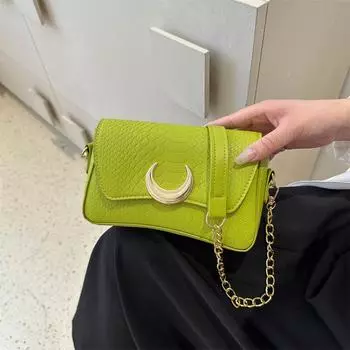 Fashion summer small bag women s 2024 new foreign style simple underarm shoulder bag texture messenger bag small square bag зелёный