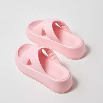 Fashion Summer Thick Soled Slippers Women s Shoes Female Household Slippers Indoor and Outdoor Soft Sole Slippers Pantuflas De Mujer 36 37 розовый