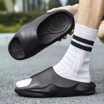 Fashion Summer Trend Men s Slippers Comfortable Breathable Solid Color Casual Slippers Daily Indoor and Outdoor Soft Elastic Male shoes 36-37 белый