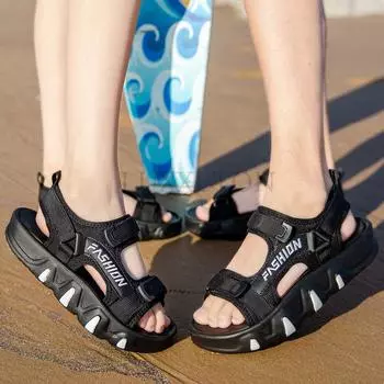 fashion Summer Trendy Letter Printed Sandals for Men Women Yellow Platform Shoes Men Outdoor Non-slip Beach Sandals Men Sandalias Hombre 38-39 жёлтый