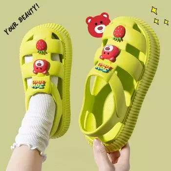 Модные летние женские сандалии Baotou, милые, мягкие, повседневные, пляжные тапочки из ЭВА, женские, на платформе, легкие, удобные туфли, Sandalias De Mujer 35-36