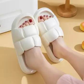 Модные летние женские шлепанцы Eva Мягкие пляжные Женские сандалии Уличные Нескользящие Толстая подошва Садовая обувь Женские Тапочки для душа 36-37