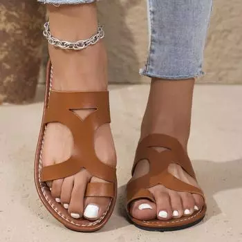 fashion summer women s slippers slip on round toe shoes for women outdoor beach anti-slip flip flops platform flats Toe set ladies shoes 36 чёрный