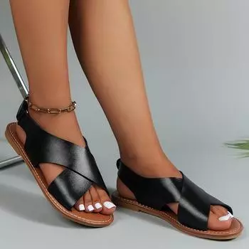 мода Летняя женская обувь Сандалии Ретро женская обувь Мягкая обувь Женщина Удобная женская обувь Дышащая женская обувь Сандалии Женские 36 темно-коричневого