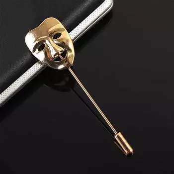 Fashion Sweater Smile Men s Face Decoration 3D Zinc Zinc Alloy Lapel Pin Brooches Pin Jewelry Mask золотой