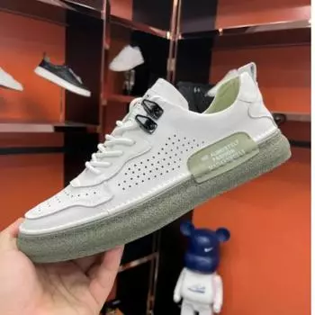 Fashion SYTK 2024 New Trend Casual Shoes Mens Fashion Walking Shoes Men Comfortable Flats Footwear Man Lace Up Youth Fashion Men Shoes 37