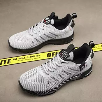 Fashion SYTK Men s Trendy Knitted Breathable Lightweight Comfy Sneakers For Running Jogging Wear-resistant Non-Slip Casual Sport Shoes 40 зелёный