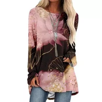 Fashion T-Shirt Long Sleeve 2d Printed T-Shirt Round Neck High Quality Loose Version Clothing Casual Women S Long Sleeve S