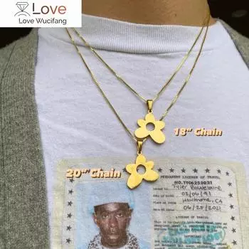 Fashion Tarnish Free Cute Flower Pendant Choker Necklace For Women Stainless Steel Clavicle Chain Collar Necklaces Jewelry золотой