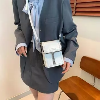 Fashion Tassel Shoulder Bags Simplicity Beading Design Hot Sale Crossbody Bags for Women Basic Style PU Hasp