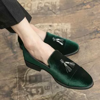 Fashion Tassel Social Dress Shoe Prom Evening Long Dresses Shoe Fashion Walking Shoes Men Driving Shoes Loafers Leather Office Flats 38 чёрный