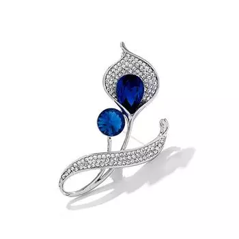 Fashion Temperament Calla Lily Brooch High-End Female Personality Simple Crystal Brooch Atmospheric Elegance Pin Suit Accessories