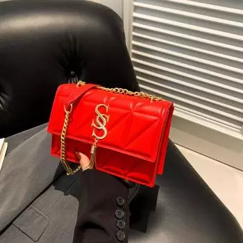 Fashion temperament chain bag women s 2025 spring new versatile messenger small square bag чёрный