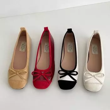 Fashion temperament French retro ballet style flat bottom shallow mouth single shoes women s 2025 new spring and autumn soft sole Mary Jane shoes 35 красный