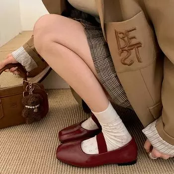 Fashion temperament retro British style flat bottom shallow mouth single shoes women s 2025 new spring and autumn versatile with skirt small leat 35 чёрный