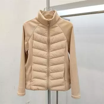 МОДА Та же самая осень-зима 90-х годов белый утиный пух легкий пуховик женский сращивающийся воротник-стойка одежда для занятий спортом на открытом воздухе йогой короткая куртка M фиолетовый