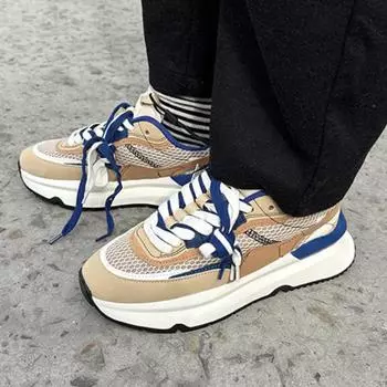 Fashion Thick Bottom Women Sneakers Casual Mesh Breathable Outdoor Anti-slip Wear Resistance Shoes for Women Flat Bottom Comfortable 35 хаки