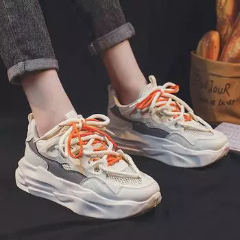 Fashion Thick soled and elevated men s casual shoes fashionable and breathable sports shoes comfortable and lightweight running shoes 39 белый