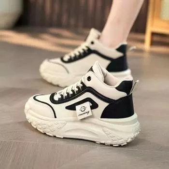 Fashion thick-soled heightening sports and leisure shoes spring new retro muffin color matching dad shoes women 35