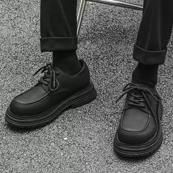 Fashion Thick soled men s shoes Fashionable street style Outdoor leisure party Daily office Hot selling White Trendy Youth shoes 38 коричневый