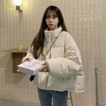 FASHION Thickened bread clothes Short down cotton-padded clothes Women s loose winter jackets Padded jackets 2024 New Clothes S Suggestion - [80-50kg]