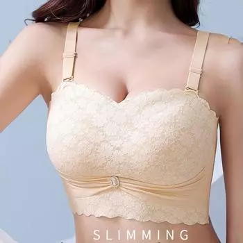 fashion Thin strapless underwear women s gathered non-slip wrap chest sexy bandeau bra 75B чёрный