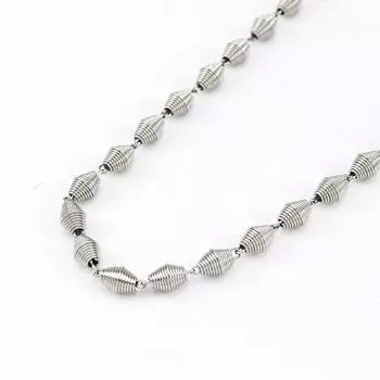 Fashion Threaded Stainless Steel Necklace, Retro Style Personality Necklace, Titanium Steel Plated Jewelry