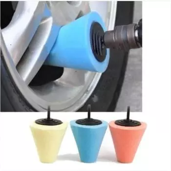 Fashion Tire Polishing Sponge Auto Wheel Used For Electric Drill Burnishing Ball Cone Set Car Hub Buffing Kit
