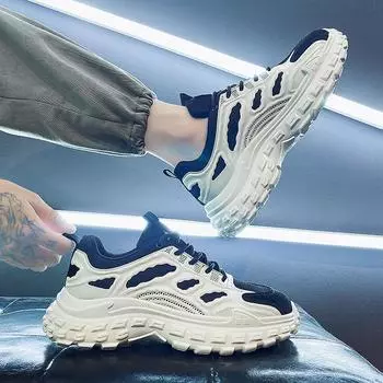 Модные кроссовки на массивной подошве, удобные дышащие повседневные туфли для мужчин, кроссовки для ходьбы Zapatillas Hombre 39 бежевый