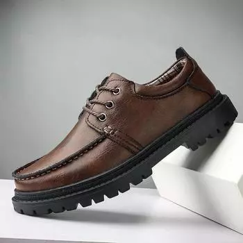 Модная рабочая мужская обувь на толстой подошве из спилка, мужская обувь 2022 года, новейшая удобная мужская повседневная обувь на шнуровке, формальная офисная мужская обувь 41