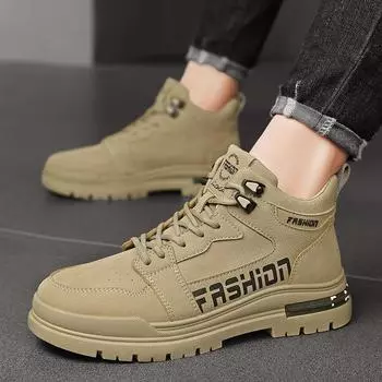 Модные туфли для инструмента, осенние высокие классические мужские ботинки с круглым носком, модные универсальные удобные повседневные туфли для прогулок на открытом воздухе для мужчин 39 чёрный