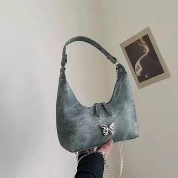 Модная сумка-тоут Весна Универсальная На одно плечо Подмышечная сумка-пельмень Женская белый