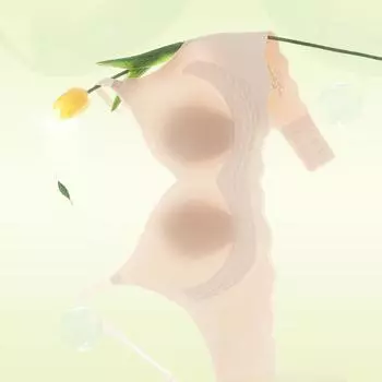 fashion Traceless underwear women s thin large breasts show small steel rims, beautiful back vest, small breasts gather bras 2XL шампанского