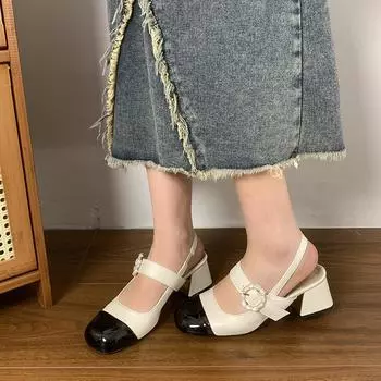 Модные прозрачные туфли на высоком каблуке с квадратным носком и бантом, роскошные босоножки 2024 года, летний костюм с неглубоким ртом, женская мода, ретро 34 бежевый
