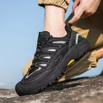 Fashion Travel Climbing Camping Footwear Non-Slip Male Wear-Resistant Sneakers Casual Outdoor Shoes 2024 New Arrival Men s Hiking Shoes 38 серый