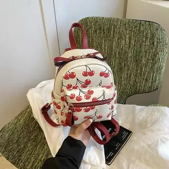 Fashion Trend Backpack Cute Printed Street Versatile Essential Ladies Mini Bag красный