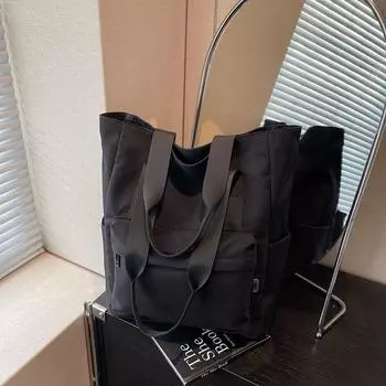 Fashion trend casual large-capacity underarm bag spring new niche women s commuter tote bag чёрный