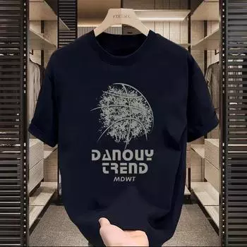 Fashion trend everything with loose crew neck top fashion colorful graffiti print five-quarter sleeve M