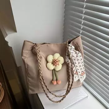 Модная трендовая сумка-тоут большой вместимости, нишевая дизайнерская сумка, женская 2024, новая простая летняя сумка-мессенджер через плечо хаки