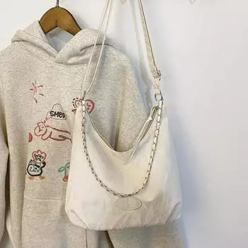 Fashion Trend Large Capacity Tote Bag Simple Casual Underarm Bag Women S Personality Shoulder Messenger Bag бежевый