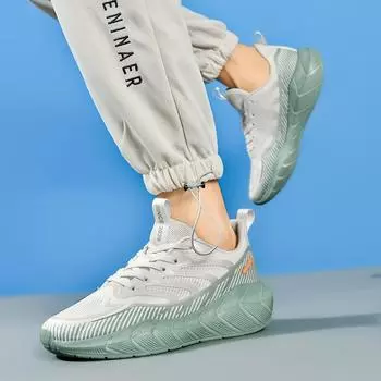 Fashion trend men s sports shoes large size breathable cushioning casual running shoes men s live brick and mortar store hot tide shoes 39