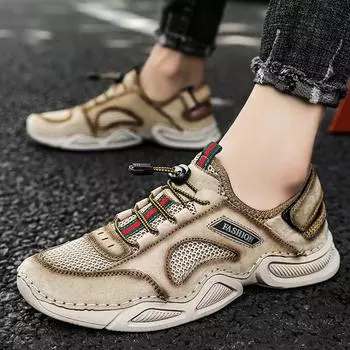 Fashion Trend Personality Spring and Autumn New Men s Shoes Mesh Hollow Breathable Casual Men s Single Shoes 38 чёрный