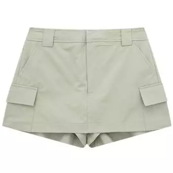 Fashion Trendy and Thin Looking Versatile Pocket Mid-Rise Pants Skirt Picture color XS