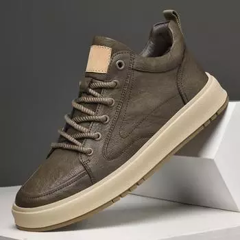 Fashion Trendy Brand Men s Genuine Leather Casual Shoes Thick Soles High Height Lace Up Style Men s High-quality Outdoor Oxford Shoes 38