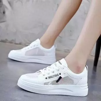 Fashion Trendy Fashion Street Hip-Hop Summer Mesh Breathable and Comfortable Flat Shoes Skateboard Shoes Women s Casual Sneakers 35 синий