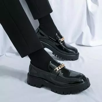 Fashion Trendy New Men s Thick Sole Elevated bespoke popular business men shoes breathable fashion wedding party Oversized shoes 38-46 38 чёрный