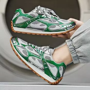 Модные оригинальные мужские зеленые кроссовки из дышащей сетки, повседневные кроссовки для мужчин, кроссовки для бега на открытом воздухе, мужские кроссовки Zapatillas De Hombre 39
