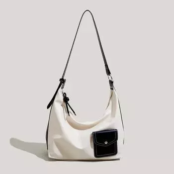 Модная женская сумка на одно плечо контрастного цвета, большая вместимость, женская сумка-тоут из искусственной кожи, классическая текстурированная женская сумка