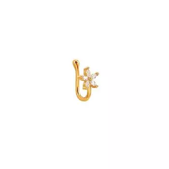 Fashion U-Shape Non-Piercing Flower Nose Ring Simplistic Hip Hop Style Inlaid Cubic Zircon Fake Nose Clip Body Piercing Jewelry
